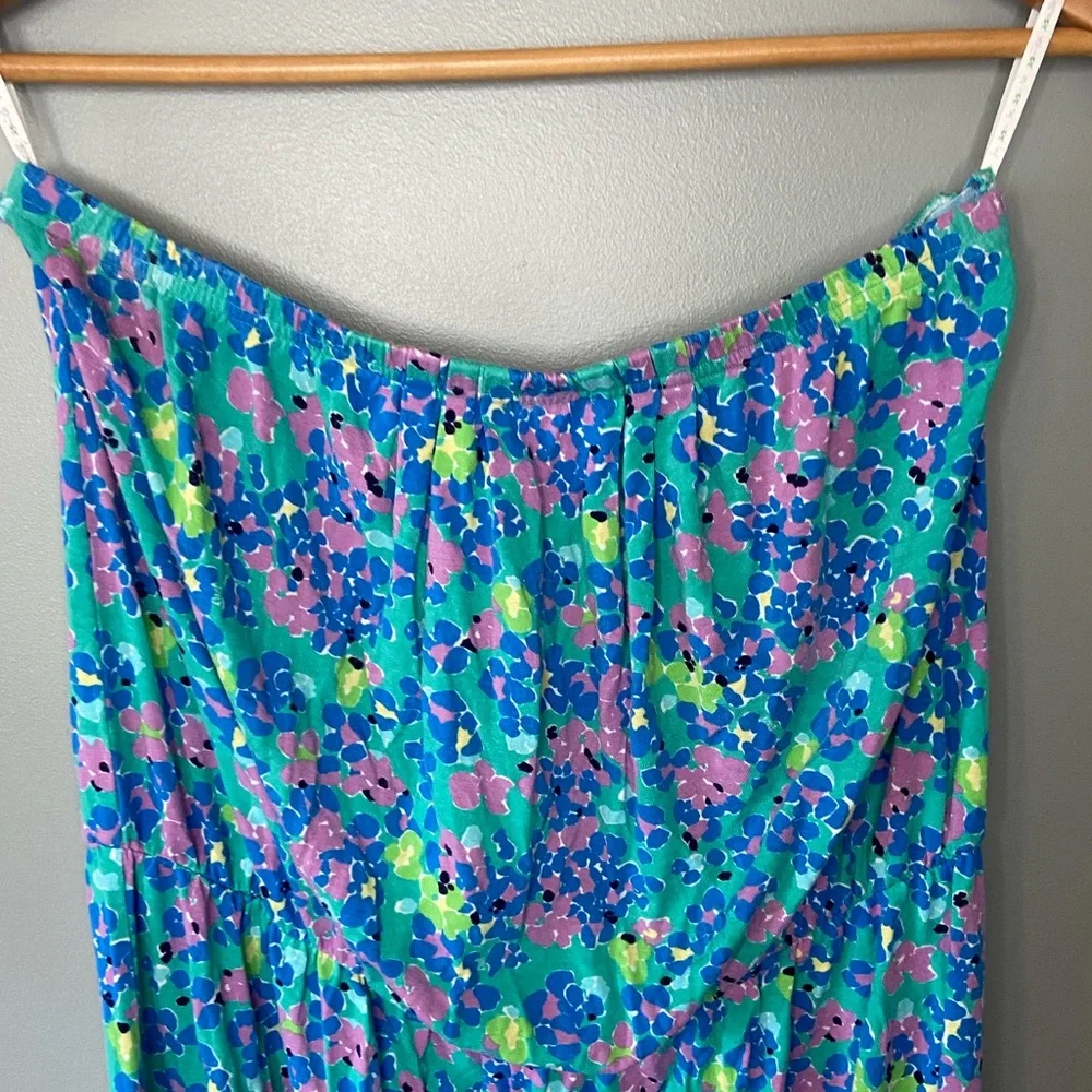 Lilly Pulitzer Strapless Floral Dress in Blue, Green, Pink - Picture 5 of 10